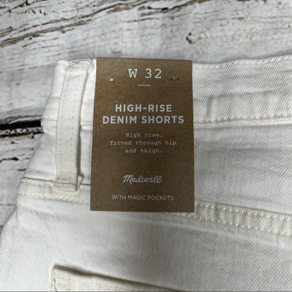 NWT Madewell White High=Rise Denim Shorts Size 32 - Picture 5 of 8